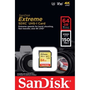 Karta pamięci Sandisk Extreme SDXC 64GB 150/60 MB/s V30 UHS-I U3