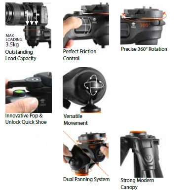 Statyw fotograficzny Vanguard Espod CX 233AGH - tripod