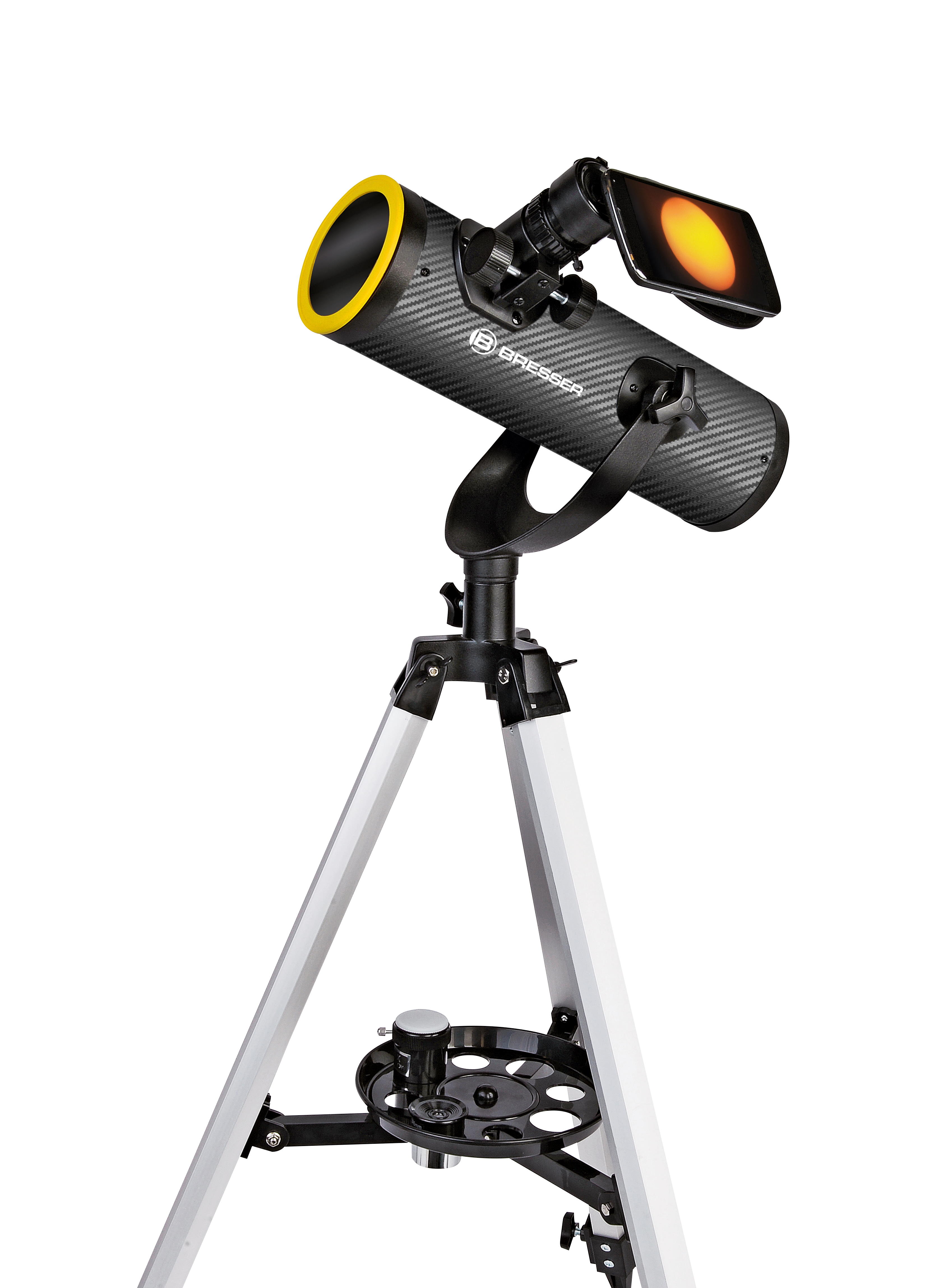 Teleskop Bresser Solarix 76/350 mm AZ carbon, filtr słoneczny - sprzęt astronomiczny