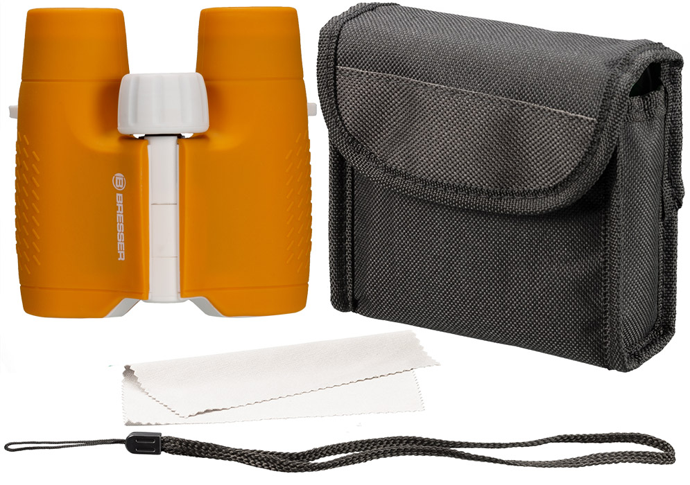 Lornetka dla dzieci Bresser Junior 6x21 pomarańczowa wyposażenie