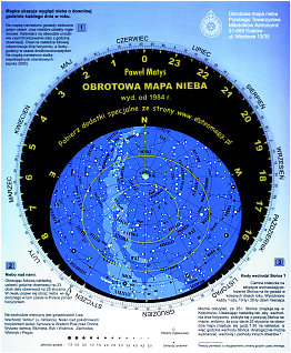 obrotowa mapa nieba