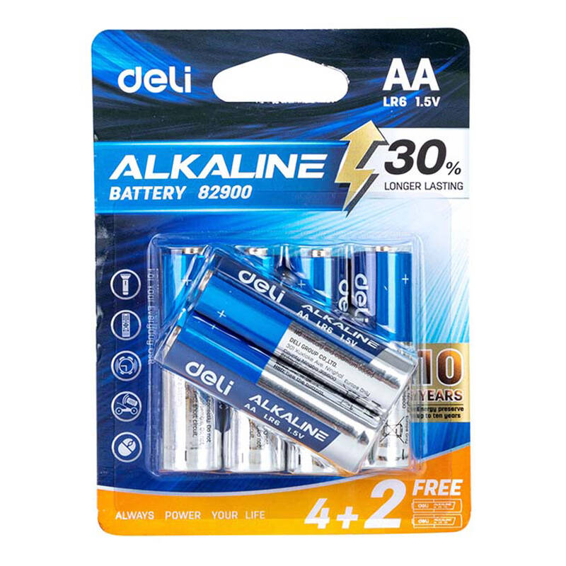 Baterie AA LR6 Deli Alkaline Battery 82900 4+2 szt