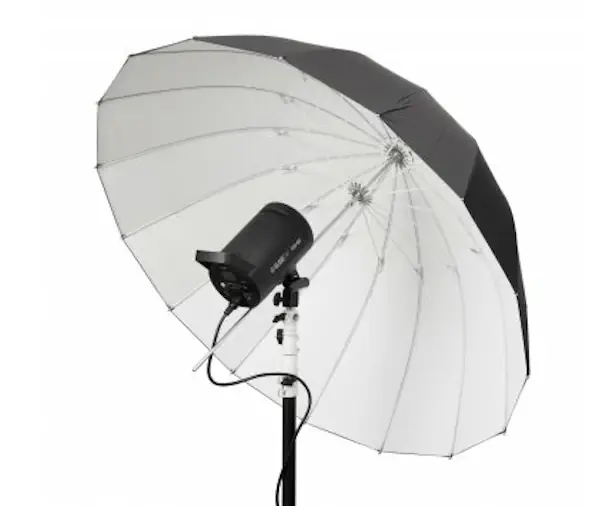 GlareOne głęboki fotograficzny parasol z dyfuzorem 110 cm biały