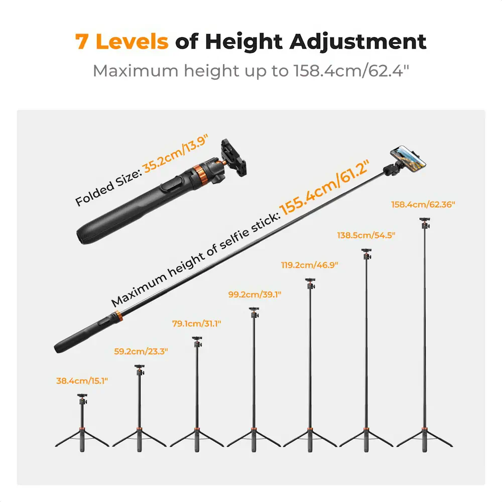 Statyw do telefonu K&F Concept KF4158 2w1 kij do selfie