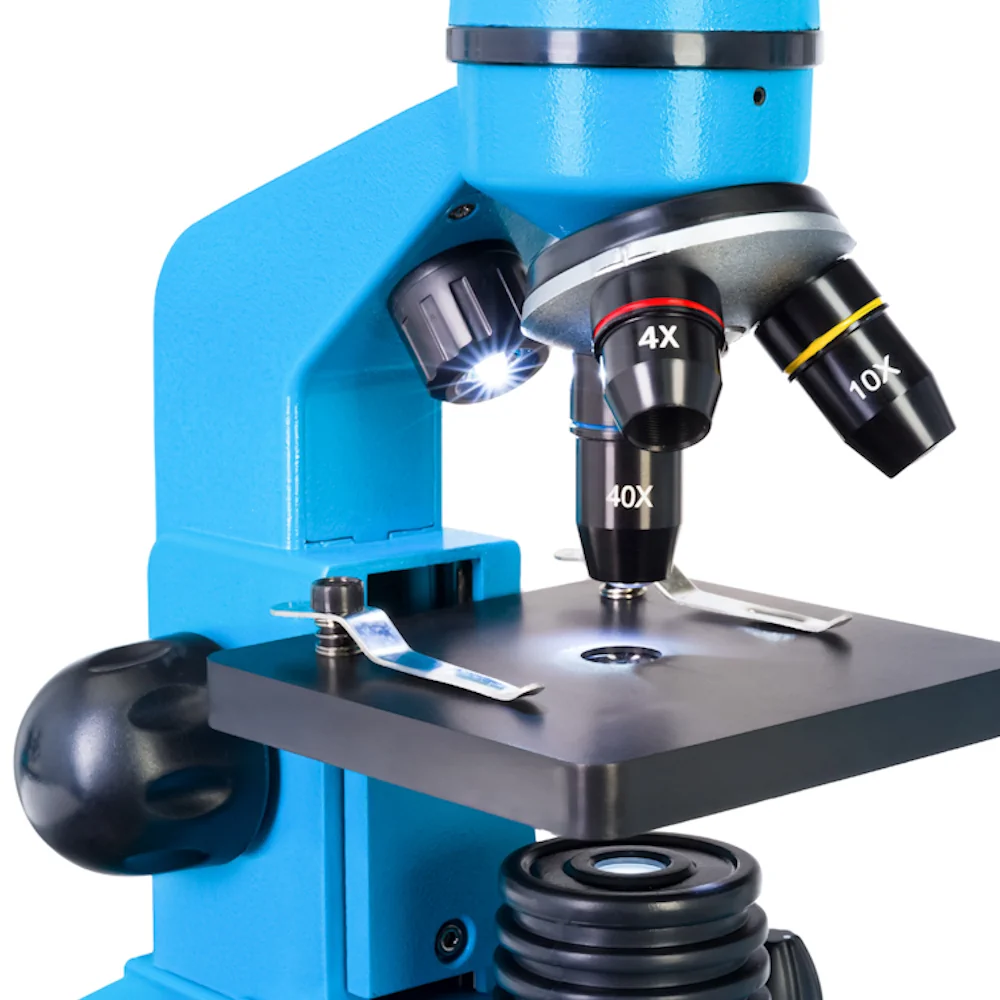 Mikroskop szkolny Levenhuk Rainbow 2L Azure - pomoce dydaktyczne