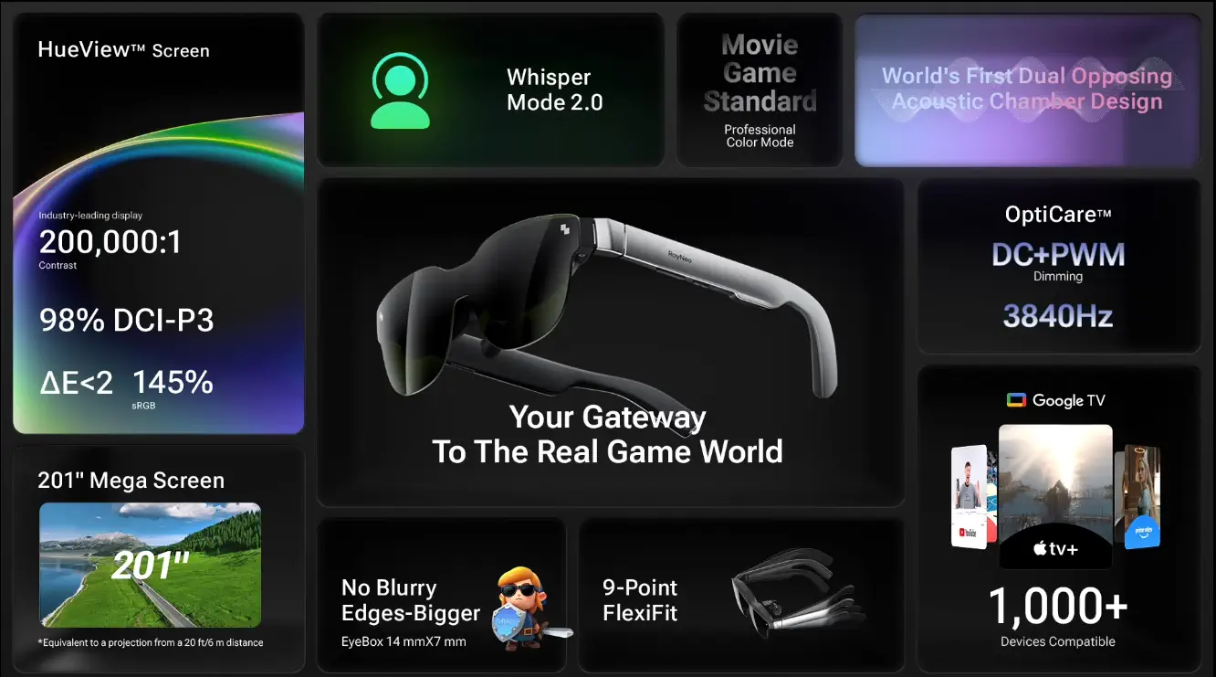 Smart Glasses AR okulary RayNeo Air 3s
