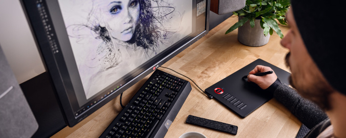 Tablet graficzny Veikk A15 - niebieski