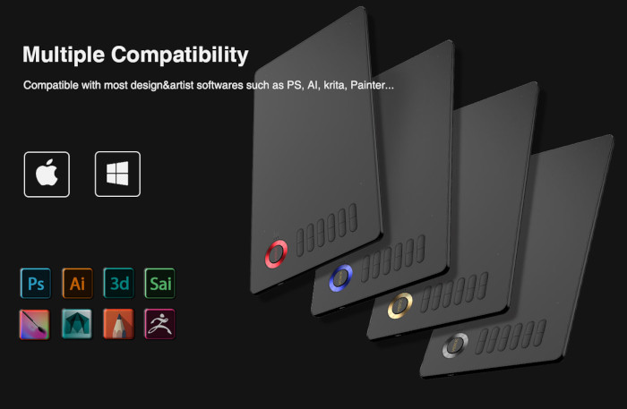 Tablet graficzny Veikk A15 - niebieski