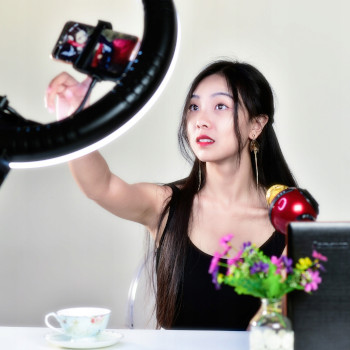 Lampa Pierścieniowa led 12w + statyw 230cm makijaż selfie